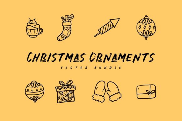 70 Christmas Ornament Bundle Illustrations for Handmade Creations