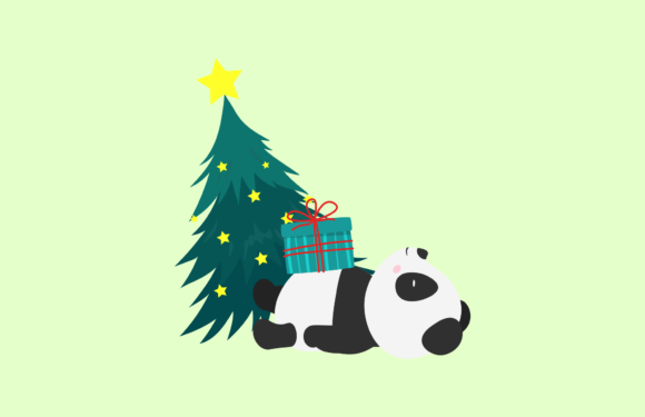 Christmas Animal Cute Tree Illustration for Branding and Design Projects