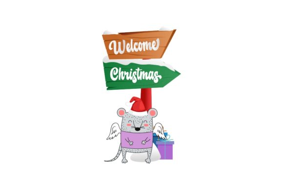 Christmas Animal with Signboard Illustration Review