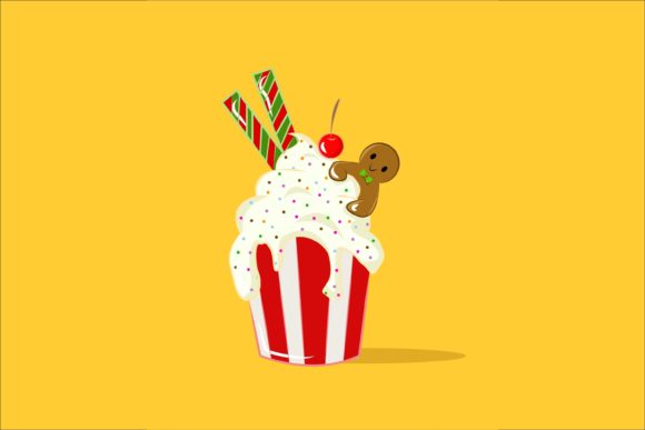 Christmas Cupcake Special Illustration for Branding and Design Projects
