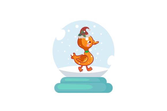 Christmas Decorative Snowglobe Animal Illustrations