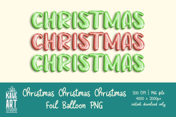 Christmas Foil Balloon PNG for Handmade Projects