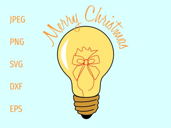 Christmas Gift in a Light Bulb Lights Illustrations