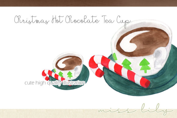 Christmas Hot Chocolate Tea Cup Illustration for Blog & Web Use