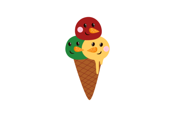 Christmas Ice Cream with Snowman Face Illustration Review