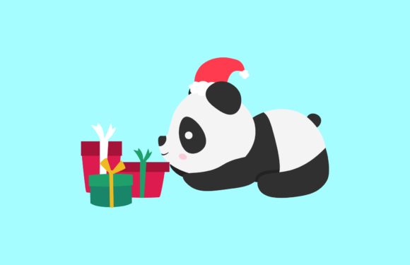 Christmas Panda Illustration Vector for Creative Projects