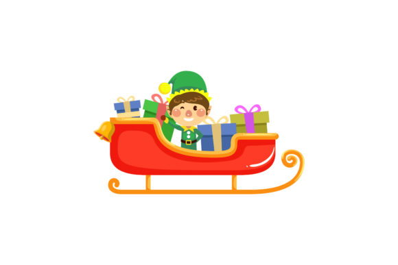 Christmas Sleigh Vector Design for Local Business Branding