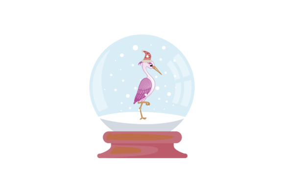 Christmas Snowball Globe Animal with Hat Illustrations