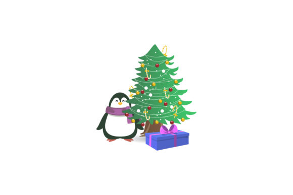 Cute Christmas Penguin Vector Illustration for Branding