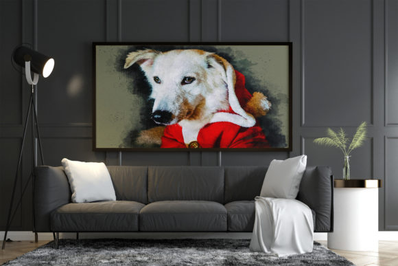 Dog Christmas Watercolor Artwork for Illustrations