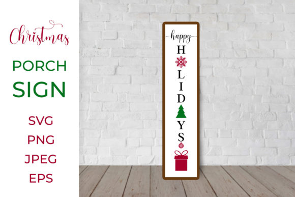 Holidays Porch Sign. Christmas Sign Illustration