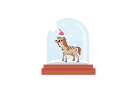 Merry Christmas Glass Ball with Animal Illustration