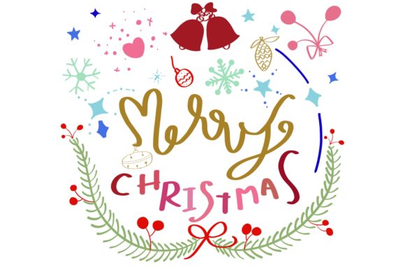 MERRY CHRISTMAS Lettering Illustration for Digital Products