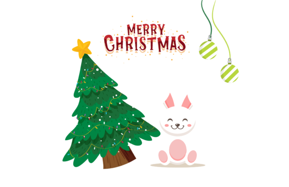 Rabbit Christmas Illustration Xmas for Creative Projects