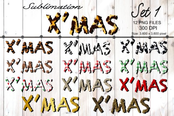 Sublimation X’MAS Set 1, Christmas Illustrations