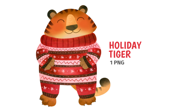 Tiger with Pajamas, Christmas 2022 Illustrations