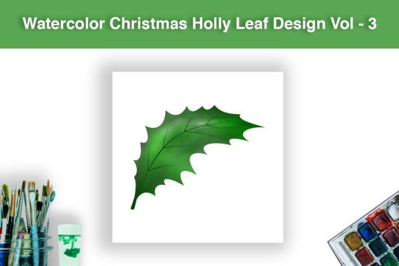 Watercolor Christmas - Holly Leaf Design Illustrations